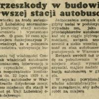 Budowa stacji autobusów przy Puławskiej wstrzymana. 1930.