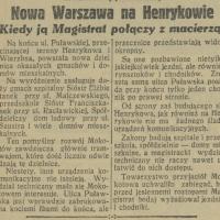 Nowa Warszawa na Henrykowie Nowa Warszawa na Henrykowie, 1930