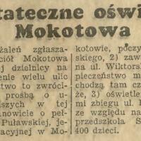 Niedostateczne oświetlenie. Napady. 1930.