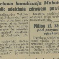 Częściowa kanalizacja, 1930