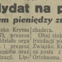 Kandydat na posła defraudantem, 1930