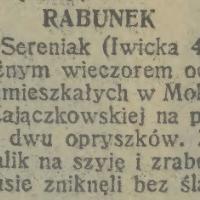 Rabunek, 1930