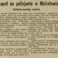 Napad na policjanta, 1930