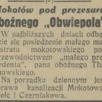 Mokotów pod prezesurą, 1931