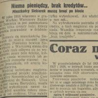 Niema pieniędzy, 1931