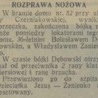 Rozprawa nożowa, 1931