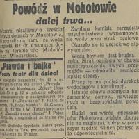 Powódź trwa, 1931