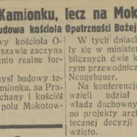 Nie na Kamionku, 1931