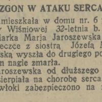 Zgon w ataku serca, 1931