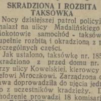 Skradziona taksówka, 1931