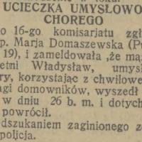 Ucieczka chorego, 1931