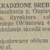 Skradzione srebra, 1931