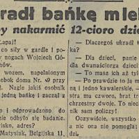 Ukradł bańkę mleka, 1931