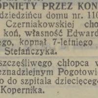 Kopnięty przez konia, 1931