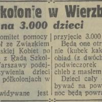 Półkolonie w Wierzbnie, 1931