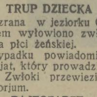 Trup dziecka, 1931