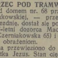 Starzec pod tramwajem, 1931