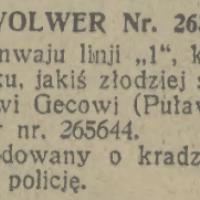 Skradziony rewolwer Skradziony rewolwer, 1931