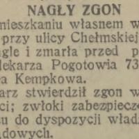 Zgon wskutek starości, 1931