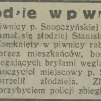 Złodziej w piwnicy, 1932
