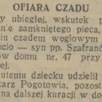 Ofiara czadu, 1932