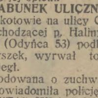 Rabunek uliczny, 1932