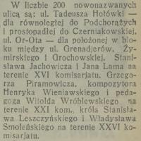 Nowe nazwy ulic, 1932