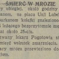 Śmierć w mrozie, 1932