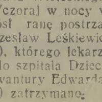 Rana postrzałowa, 1932
