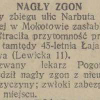 Nagły zgon, 1932