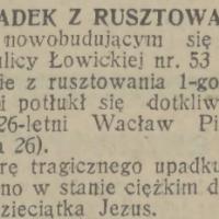 Upadek z rusztowania, 1932