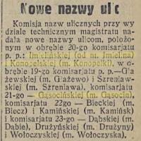 Nowe nazwy ulic, 1932