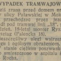 Wypadek tramwajowy, 1932