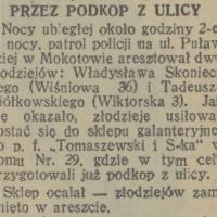 Podkop z ulicy, 1932