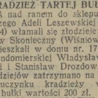 Kradzież tartej bułki, 1932