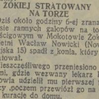 Żokiej stratowany, 1932