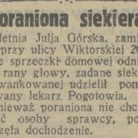 Poraniona siekierą, 1932