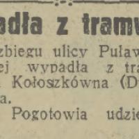 Wypadła z tramwaju, 1932