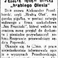Hrabia Oleś, 1932