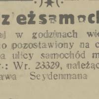 Kradzież samochodu, 1933