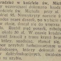 Kradzież w kościele, 1933