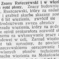 Plany w więzieniu, 1933