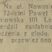Z głodu, 1933