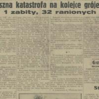 Straszna katastrofa, 1933