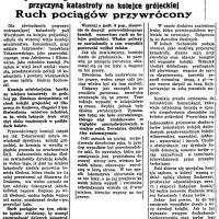 Opłakany stan torów, 1933