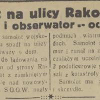 Samolot na Rakowieckiej Samolot na Rakowieckiej, 1933