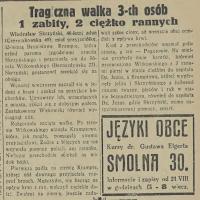 1 zabity, 2 rannych 1 zabity, 2 rannych, 1933