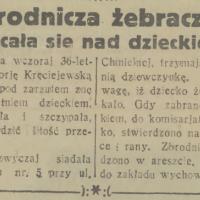 Zbrodnicza żebraczka, 1933