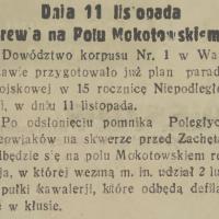 Defilada w kłusie, 1933