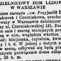 Dom Ludowy otwarty, 1933